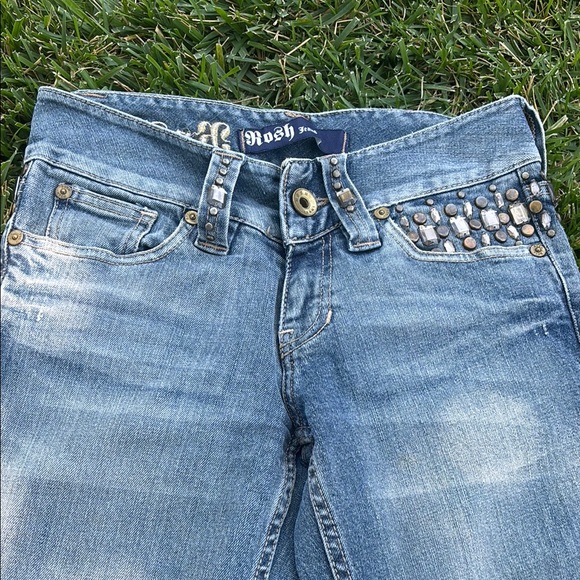 Vintage ROSH Women's Blue Jeans with Embellished Pockets - Picture 5 of 9